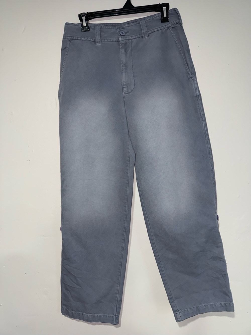 Free People Casual Straight Leg Pants in Slate Blue